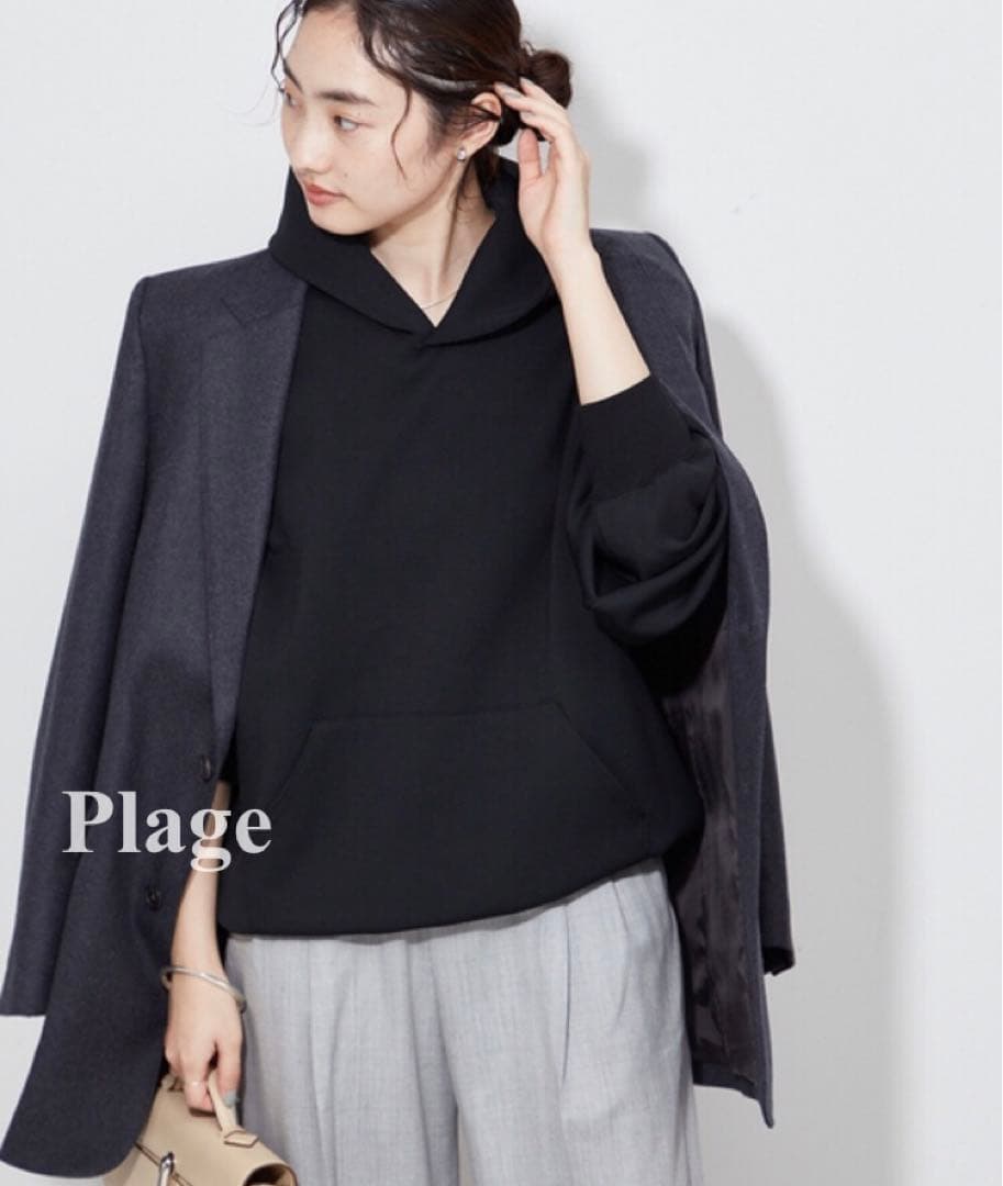 ◎Plage フーディ プルオーバーパーカー ブラック プラージュ