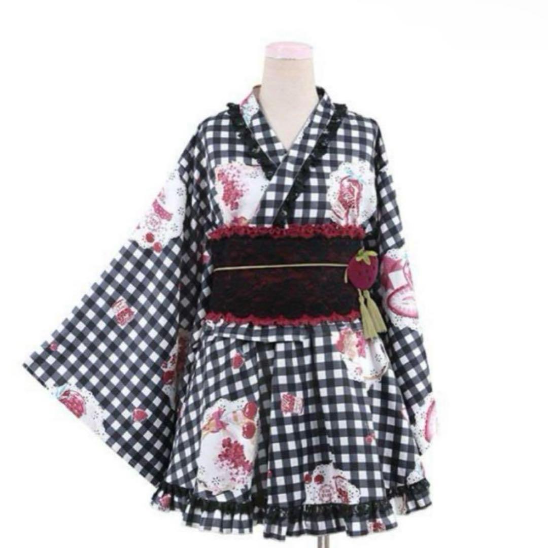 toalice いちごギンガム浴衣セット