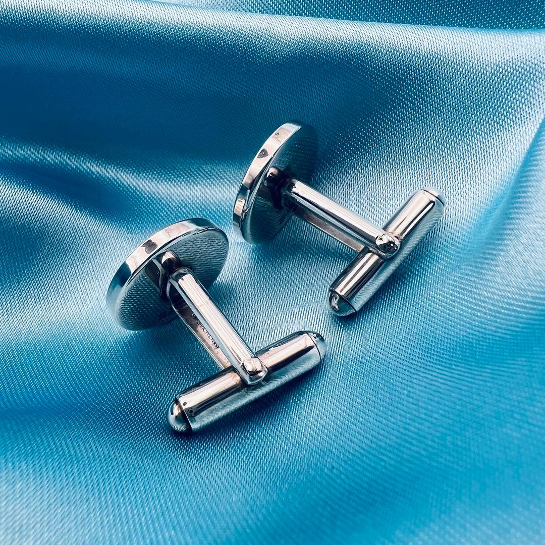 美品　ティファニー　シルバー　18K コンビ　カフス　カフリンクス　ラウンド