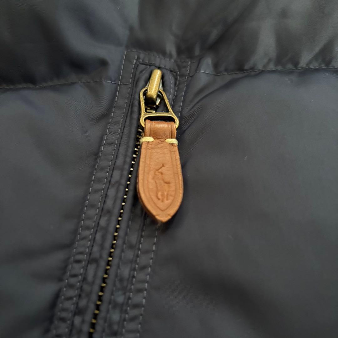 ポロラルフローレン リバーシブルダウンベスト ネイビー×イエロー Lサイズ