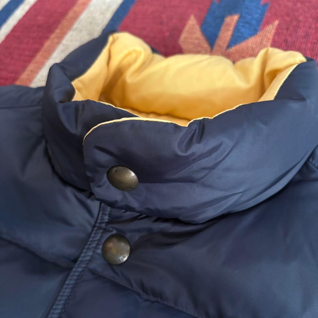 ポロラルフローレン リバーシブルダウンベスト ネイビー×イエロー Lサイズ