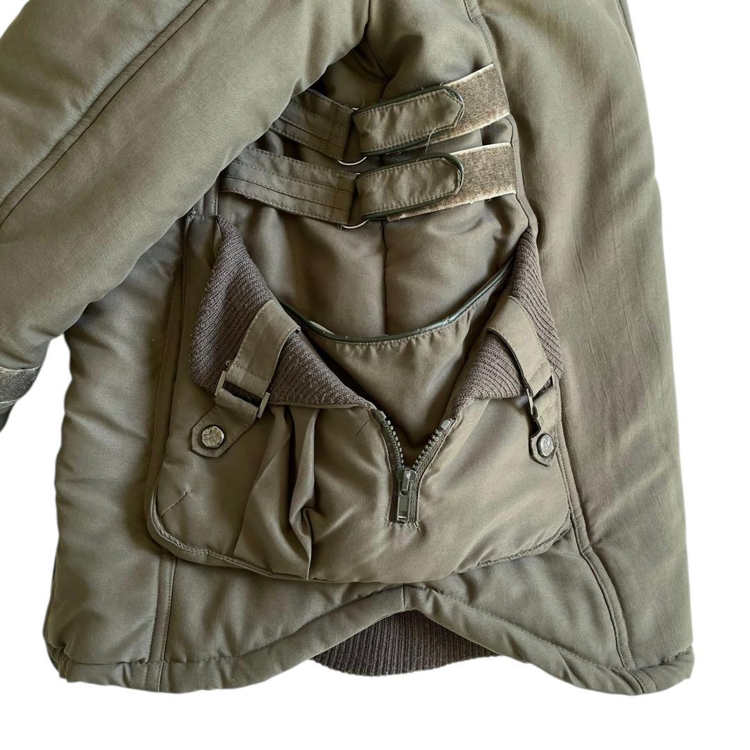 00s y2k デカフード グランジ リブ ミリタリー コート 中綿 ギミック