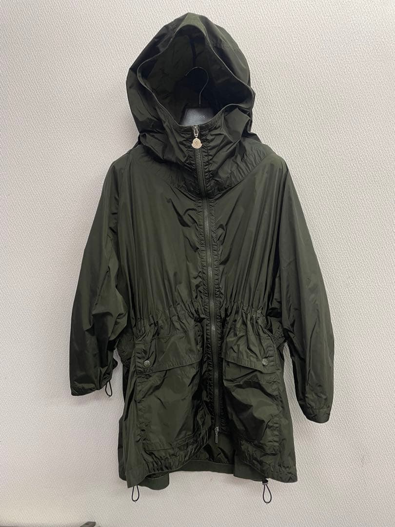 モンクレール　トレンチコート　レインコート　フリル　カーキ　モッズコート　0
