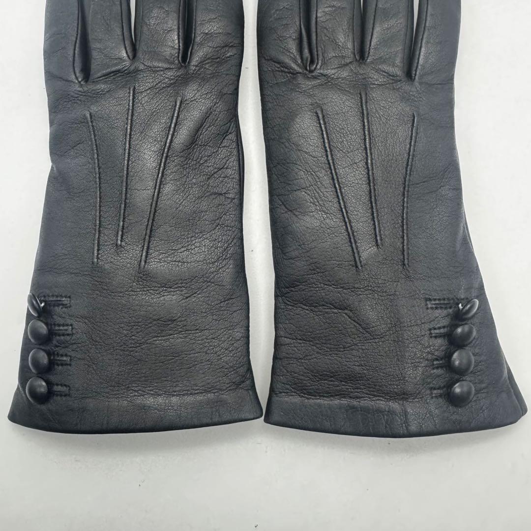 DENTS デンツ レザーグローブ 手袋 シルク ブラック系 防寒具 レディース