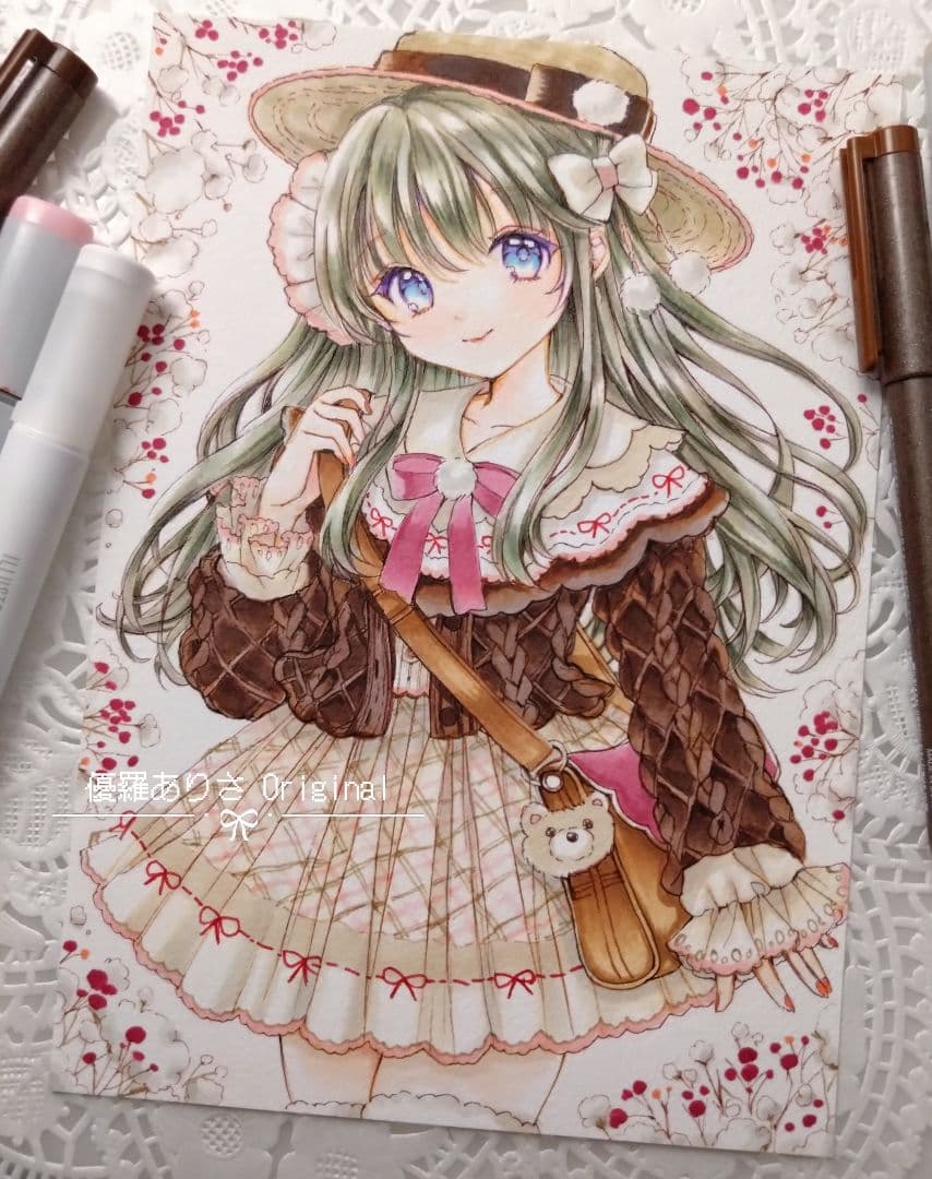 創作【遊歩-ゆうほ】手描きイラスト 原画 A5