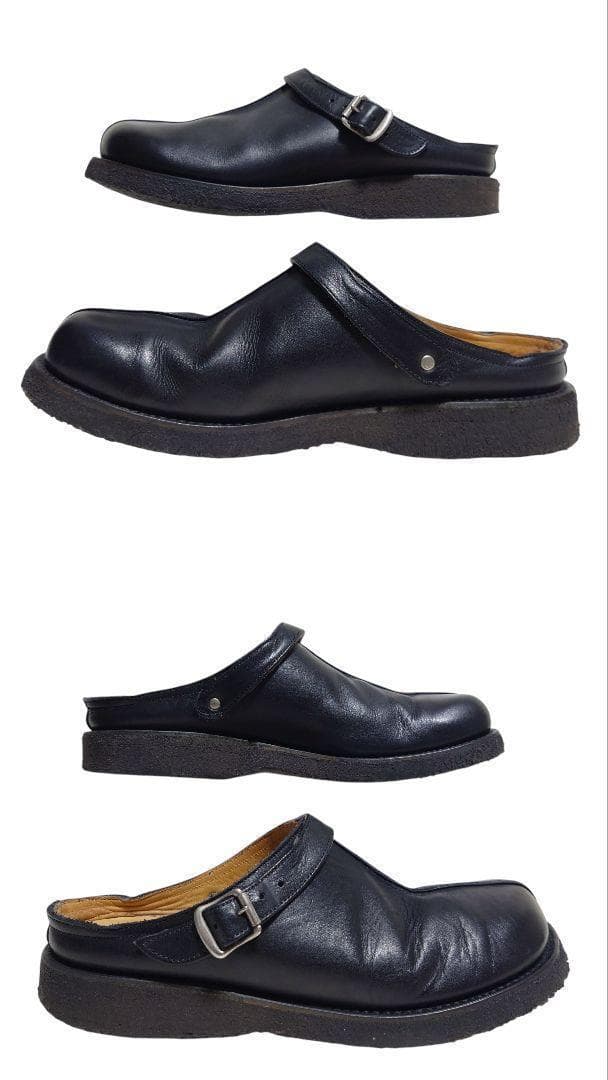 【希少モデル】E COX レザー サボサンダル UK8 英国製 黒