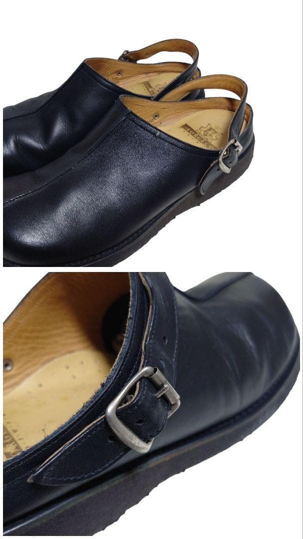 【希少モデル】E COX レザー サボサンダル UK8 英国製 黒