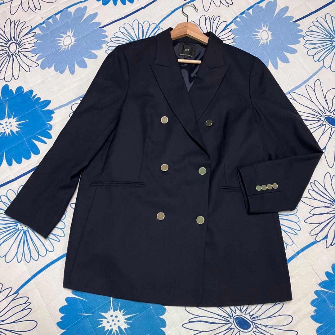 【希少】23区　金ボタン　紺ブレ　ブレザー　ダブルブレスト　ジャケット