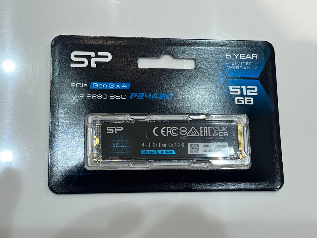 【新品未使用】SPシリコンパワー　M.2 512GB SSD 2280