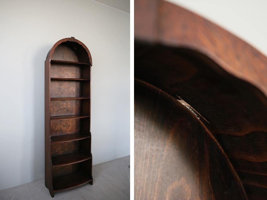 英国アンティーク木製ブックシェルフ/本棚/ラック/飾り棚キャビネット(91-36