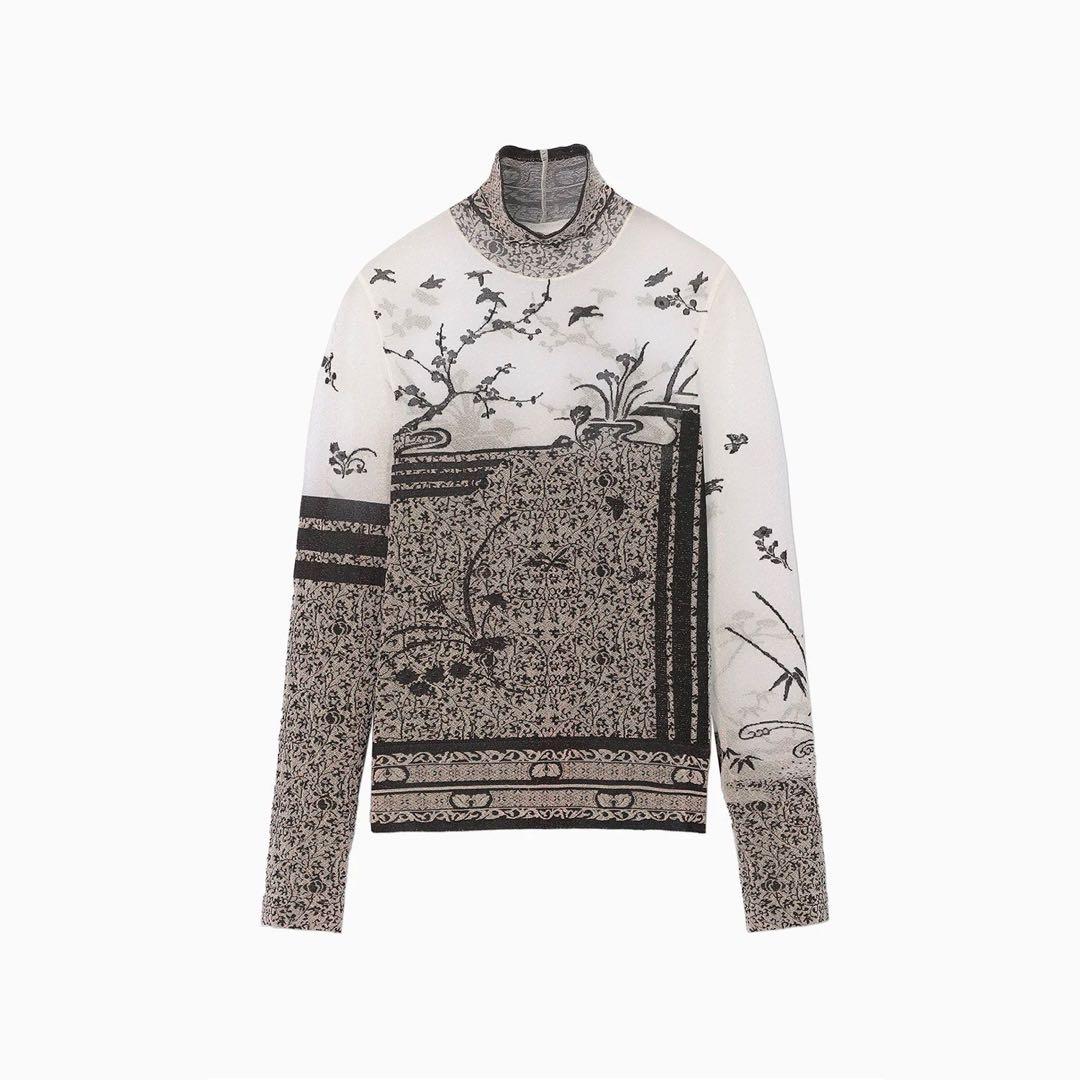 mame シアー ハイネックトップス