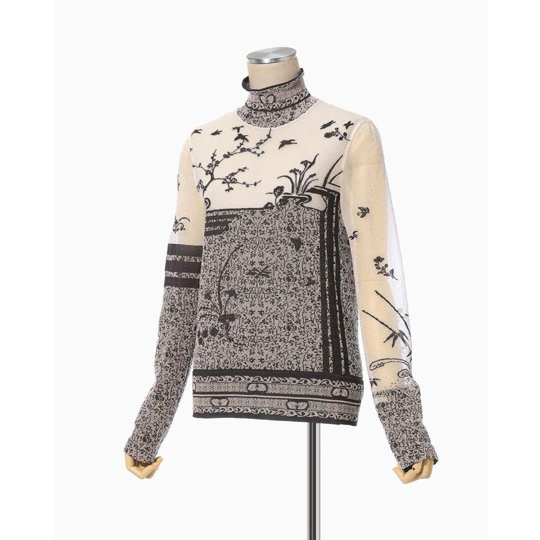 mame シアー ハイネックトップス