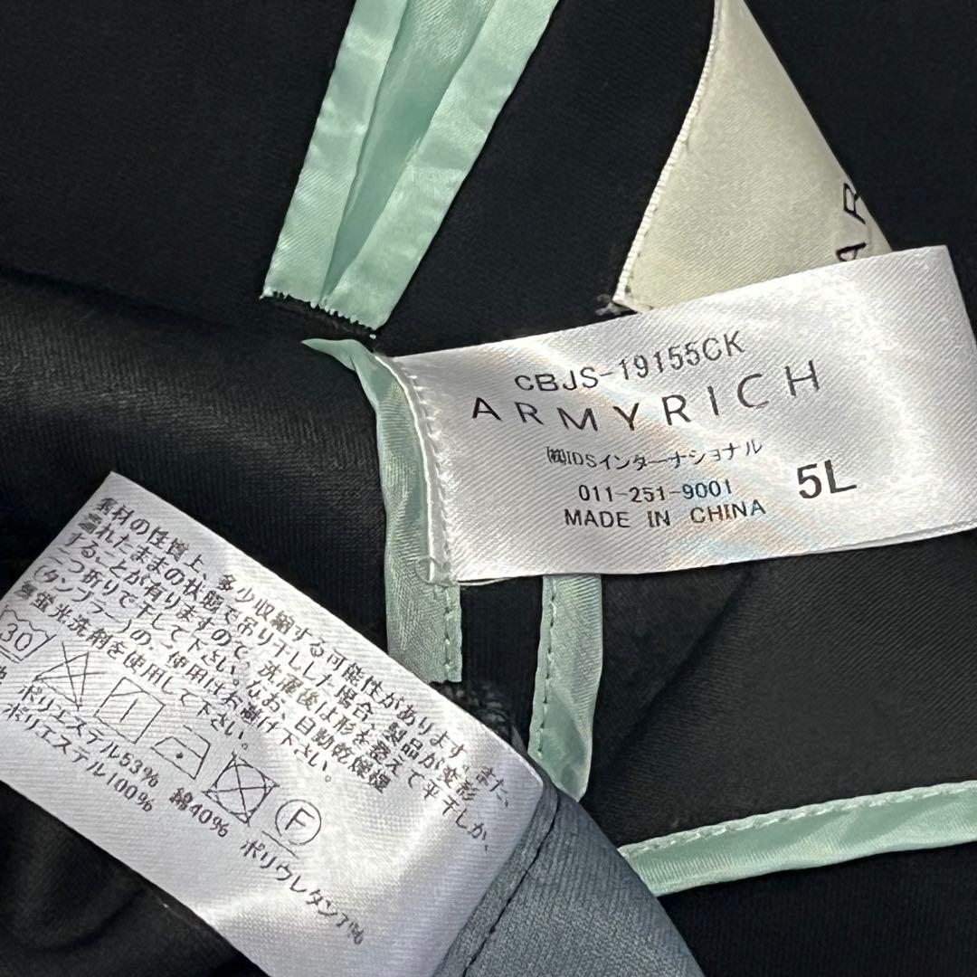 極美品 最大サイズ5L【ARMYRICH】ストレッチ パンツ スーツ セット 黒