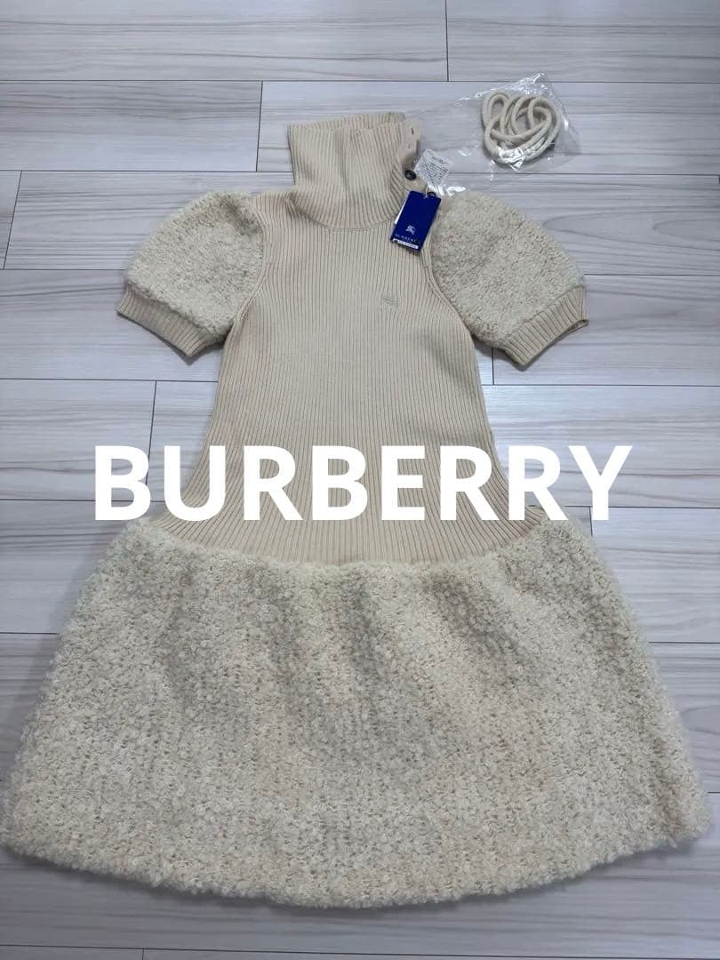 【新品】バーバリーブルーレーベル ニットドッキングワンピース アイボリー