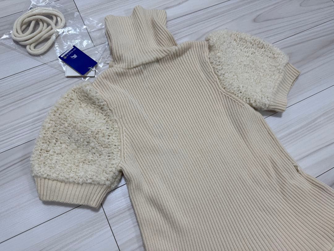 【新品】バーバリーブルーレーベル ニットドッキングワンピース アイボリー