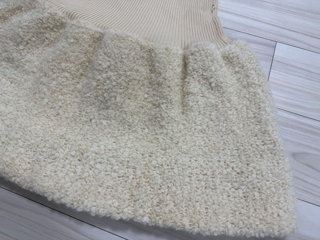 【新品】バーバリーブルーレーベル ニットドッキングワンピース アイボリー