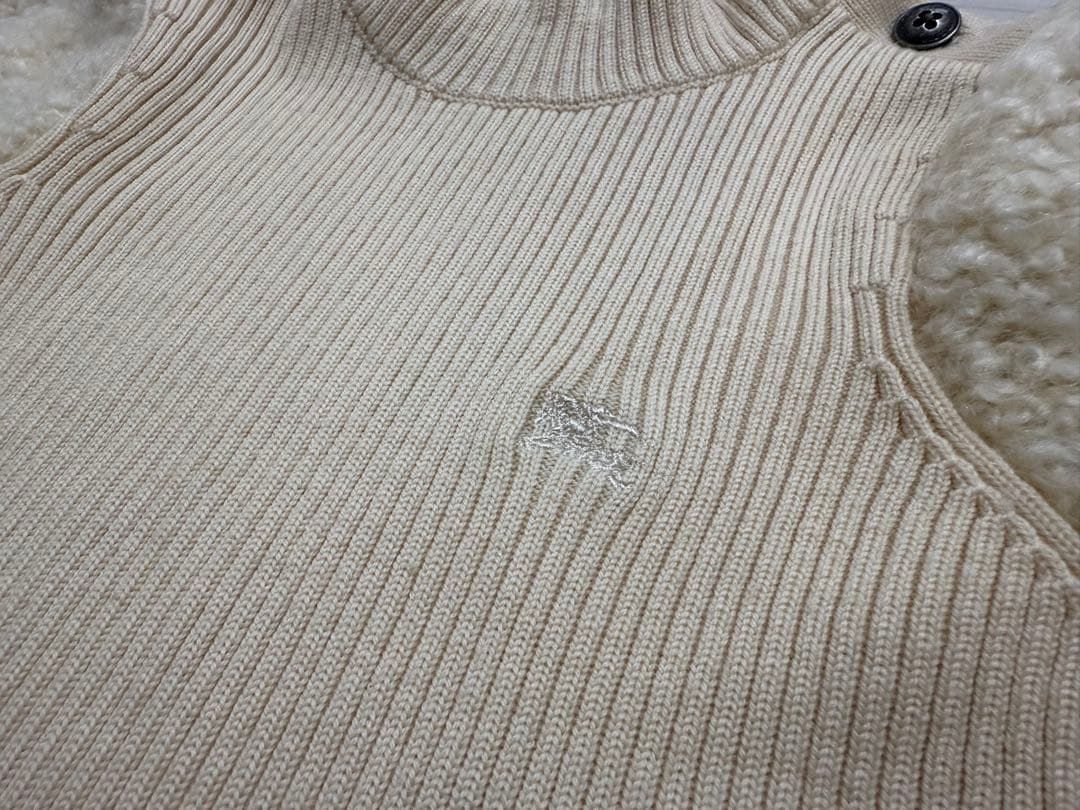 【新品】バーバリーブルーレーベル ニットドッキングワンピース アイボリー