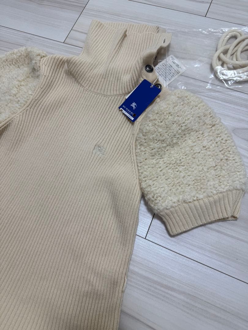 【新品】バーバリーブルーレーベル ニットドッキングワンピース アイボリー