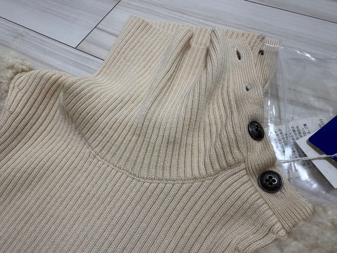 【新品】バーバリーブルーレーベル ニットドッキングワンピース アイボリー