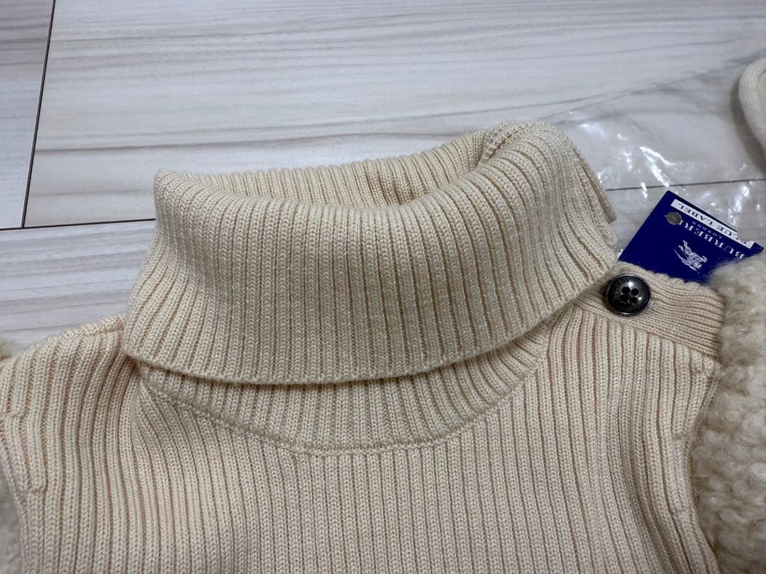 【新品】バーバリーブルーレーベル ニットドッキングワンピース アイボリー