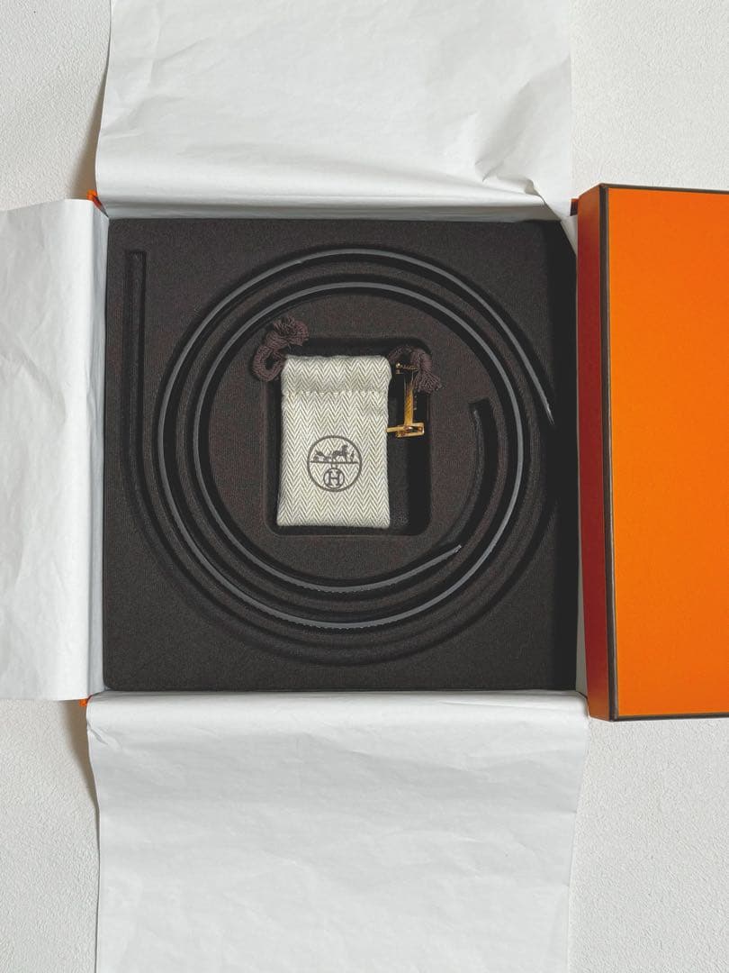 エルメス レザーベルト　Hバックル　箱付き　美品