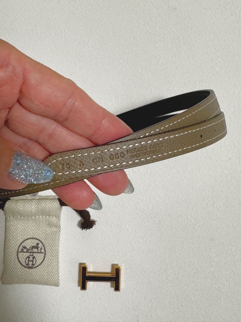 エルメス レザーベルト　Hバックル　箱付き　美品