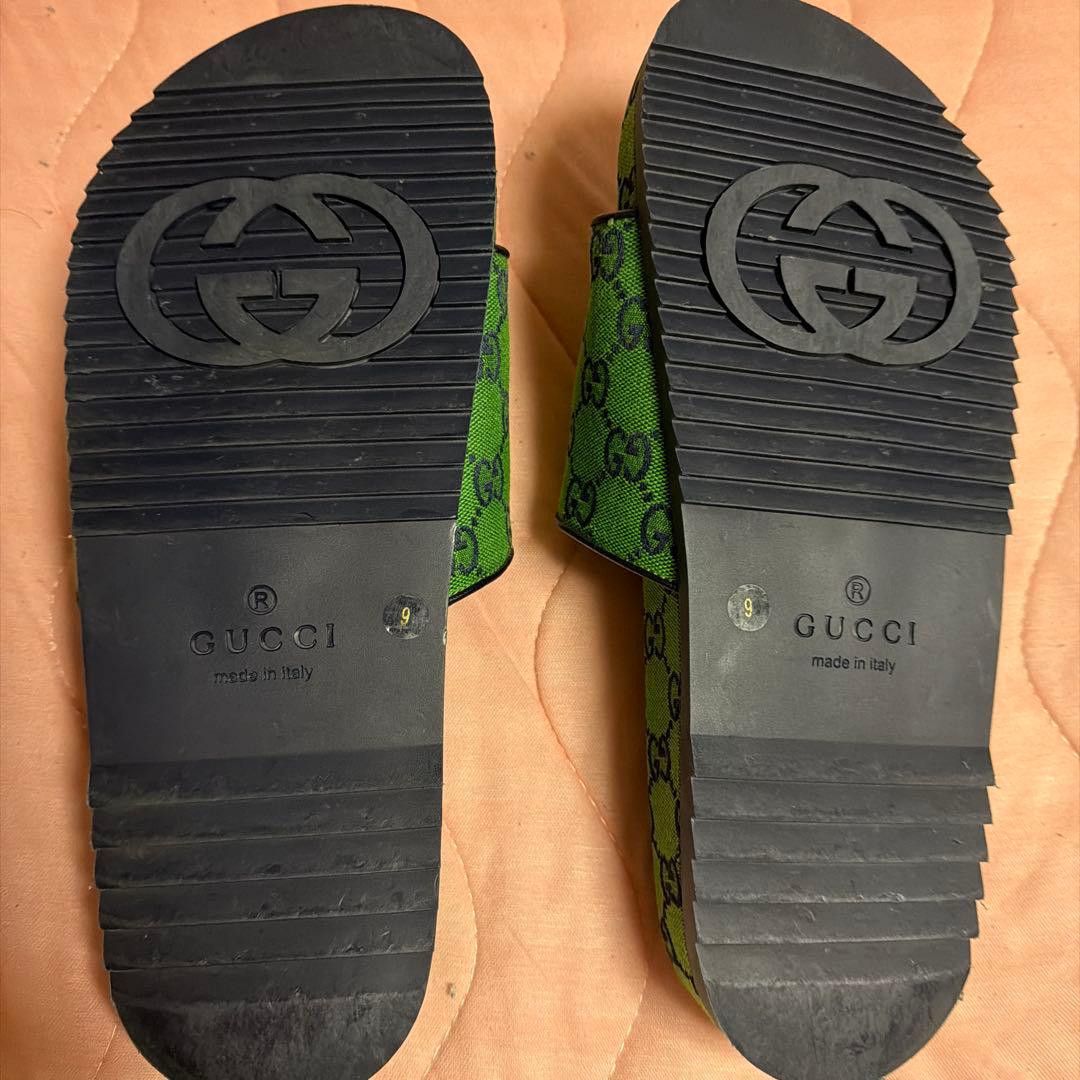 GUCCI グリーン GGパターン サンダル 9