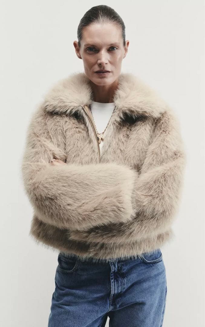 ZARA ダブルフェイス　フェイクファージャケット　完売品