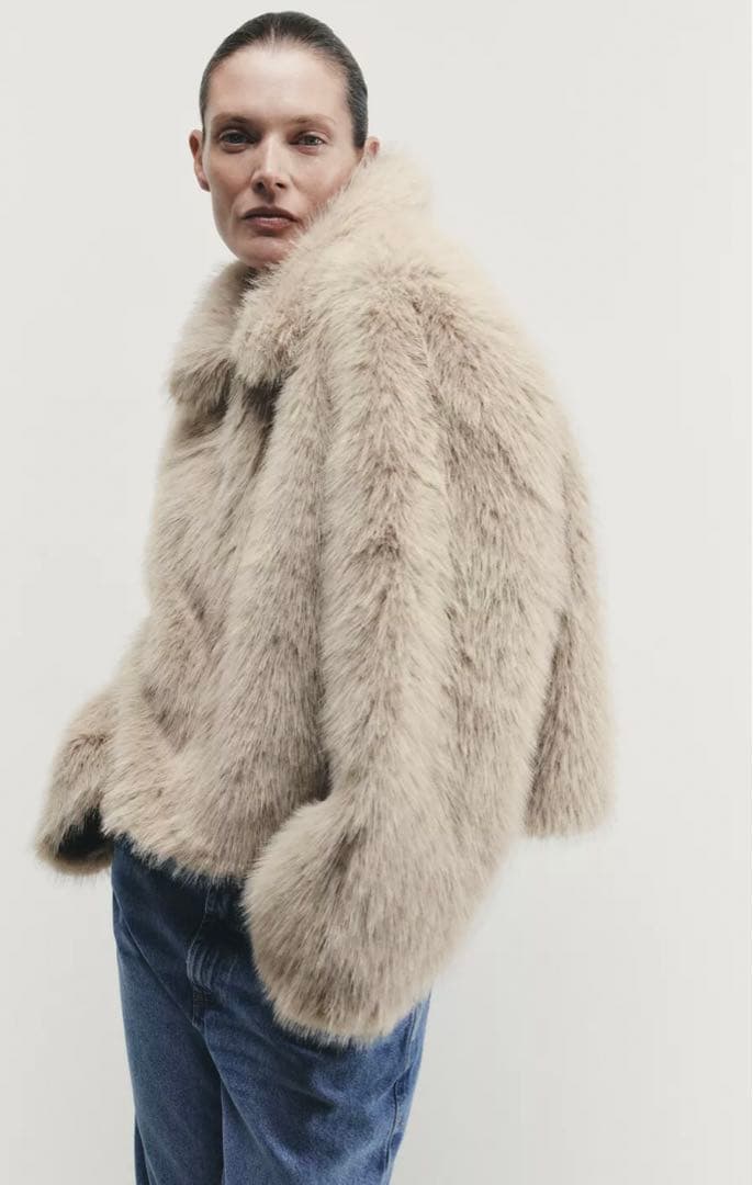 ZARA ダブルフェイス　フェイクファージャケット　完売品