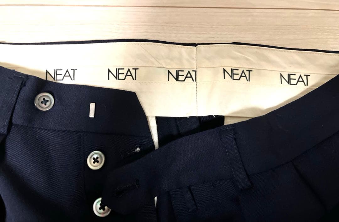 タンタン　NEAT ニート テーパード スラックス ネイビー サイズ44