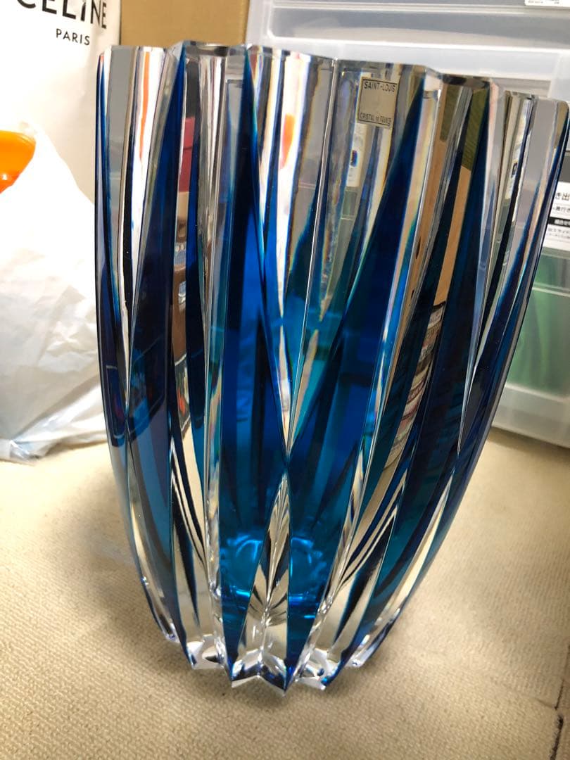 サンルイスSAINT LOUIS FRANCEクリスタル花瓶　レトロ　10Kg