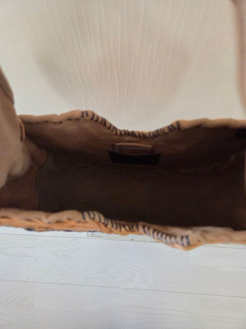 エバゴスebagos キャンパス生地半月型カゴバック