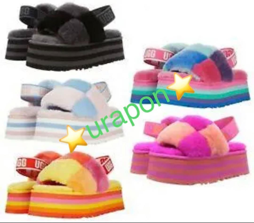 超激レア・超入手困難✨②美品✨24.5～25素足✨UGG✨ディスコ チェッカー