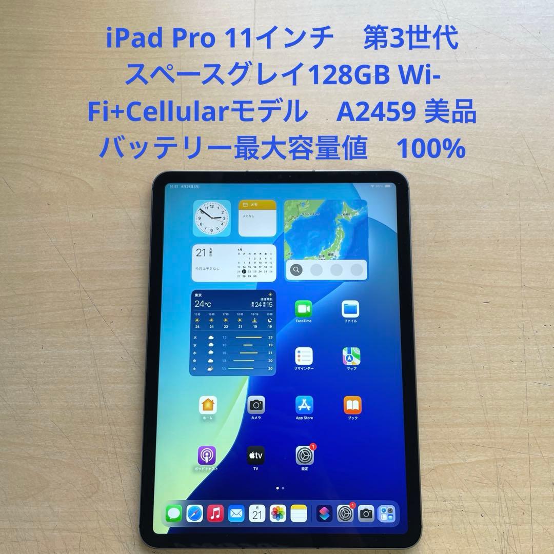 iPad Pro 11インチ　第3世代　スペースグレイ128GB A2459美品
