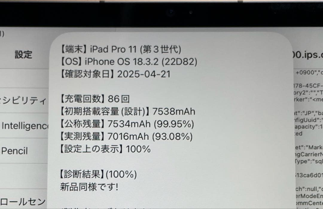 iPad Pro 11インチ　第3世代　スペースグレイ128GB A2459美品