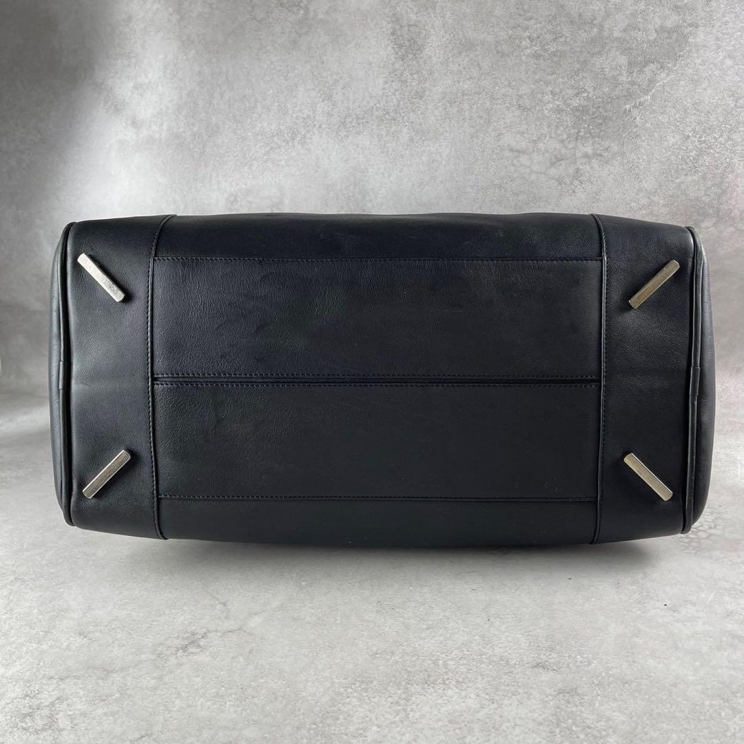 ロエベ　アマソナ45　ボストンバッグ　肩掛け　ブラック　レザー