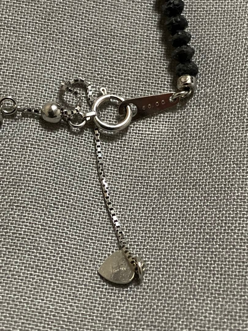 K18WG ブラックダイヤネックレス50カラット スライド調節　送料無料