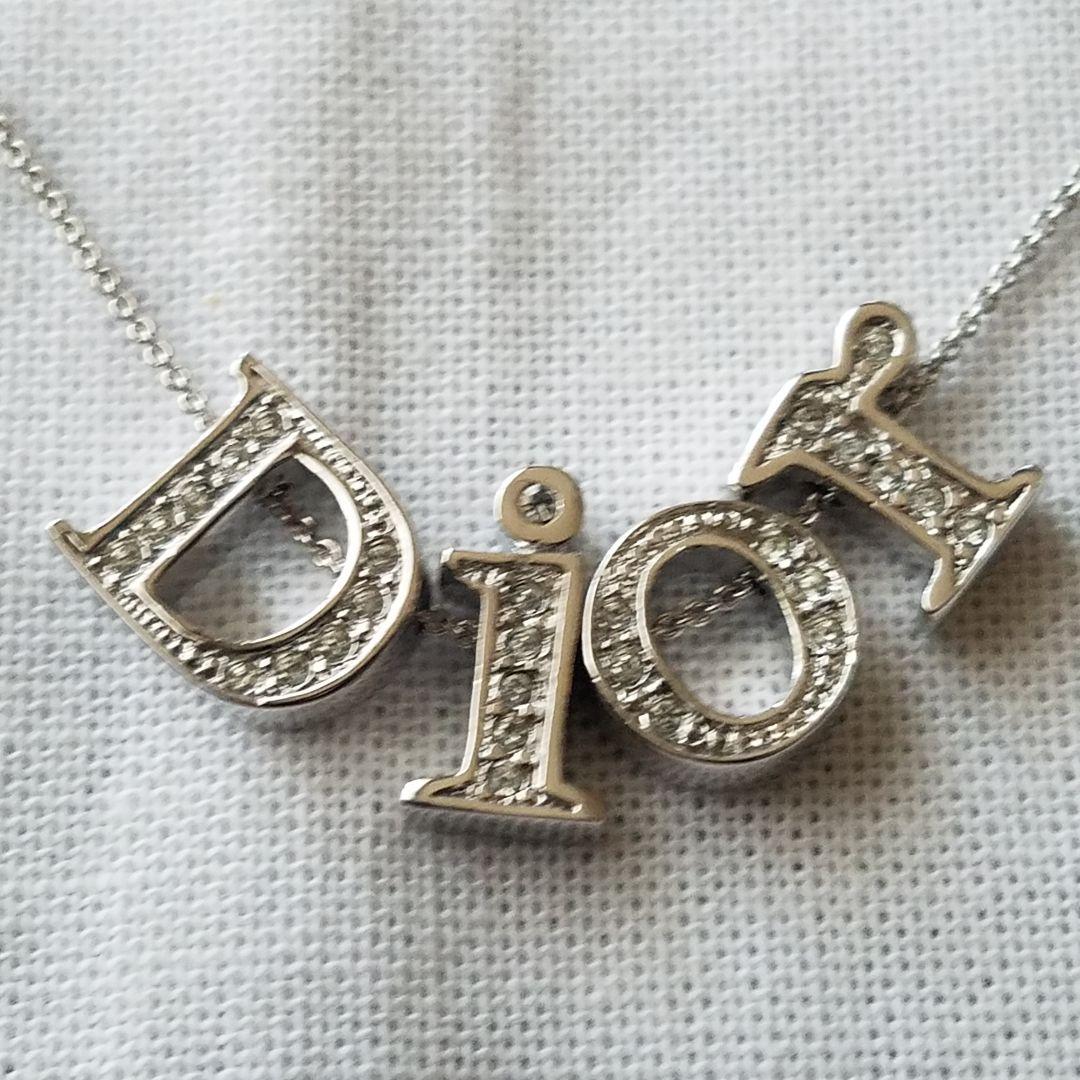 ❤ Dior ラインストーン ロゴ ネックレス