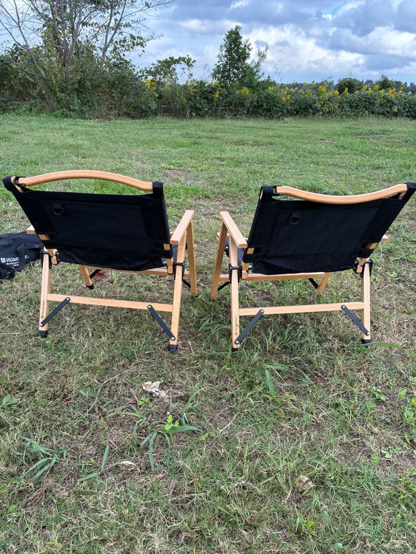 【2脚セット】Hilander ウッドフレームチェア2 ブラック HCT-035