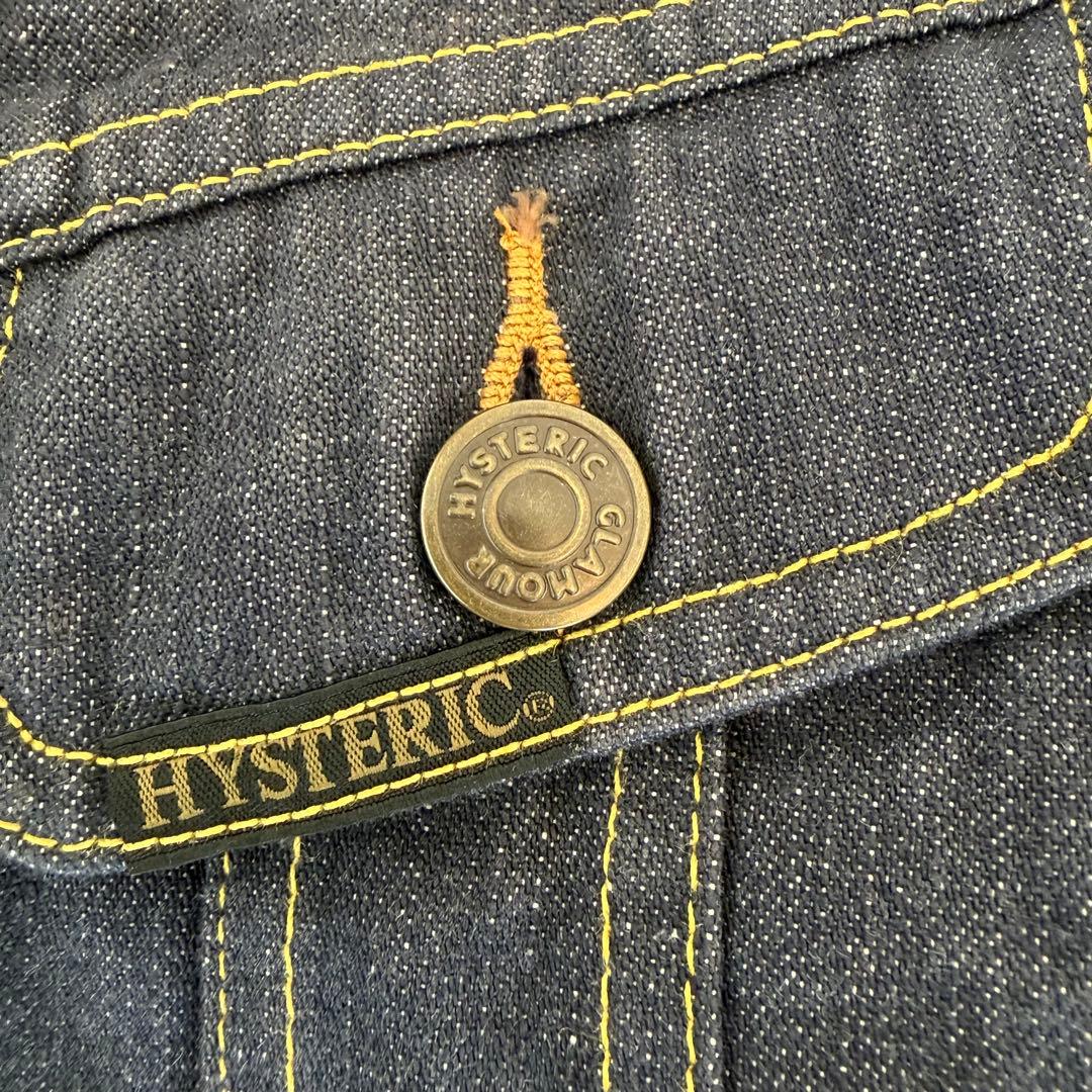ヒステリックグラマー デニム ジャケット 濃紺 ヒスガール 短丈 派手 裏地