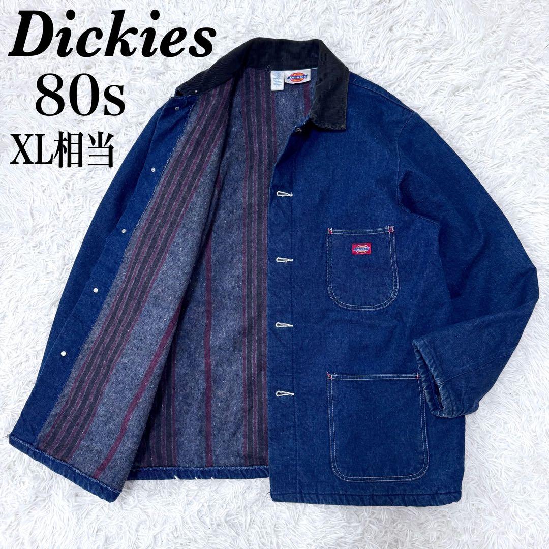 【まさ様激レア 80s】Dickies デニム カバーオール 白タグ 濃紺 XL
