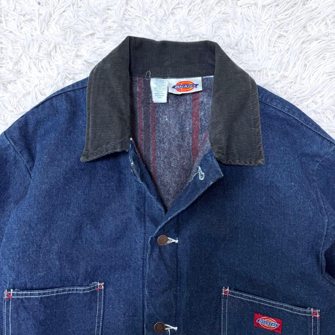 【まさ様激レア 80s】Dickies デニム カバーオール 白タグ 濃紺 XL