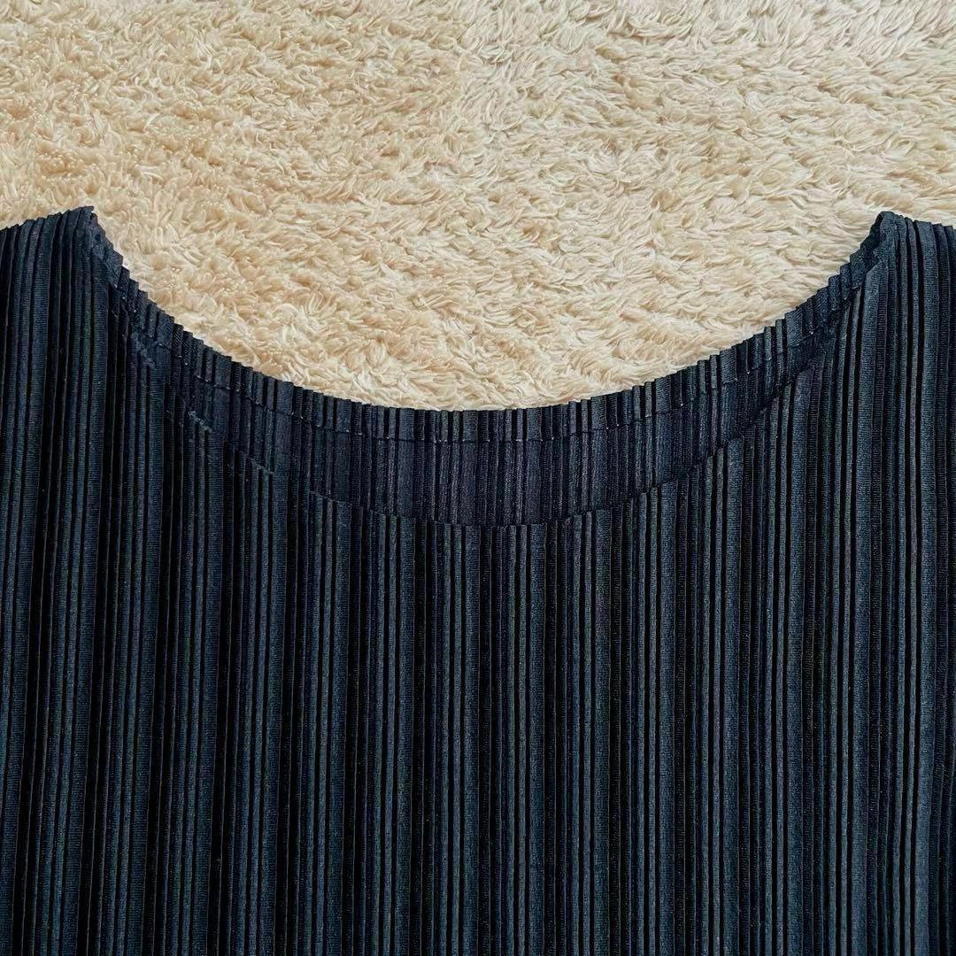 未使用級✨プリーツプリーズ 変形 美チュニック ミニドレスワンピース 黒 ３ L