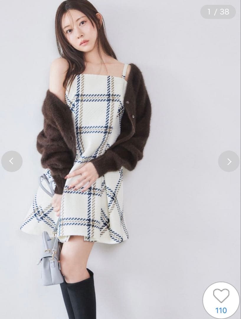 SNIDEL ロービングチェックミニワンピース