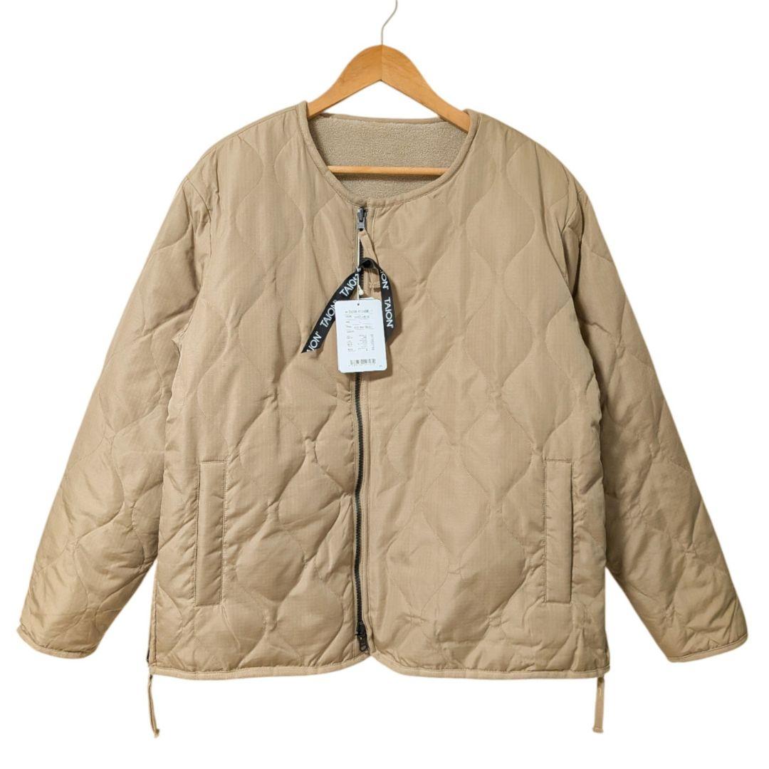 新品 タイオン ミリタリー リバーシブル クルーネック ダウンジャケット L