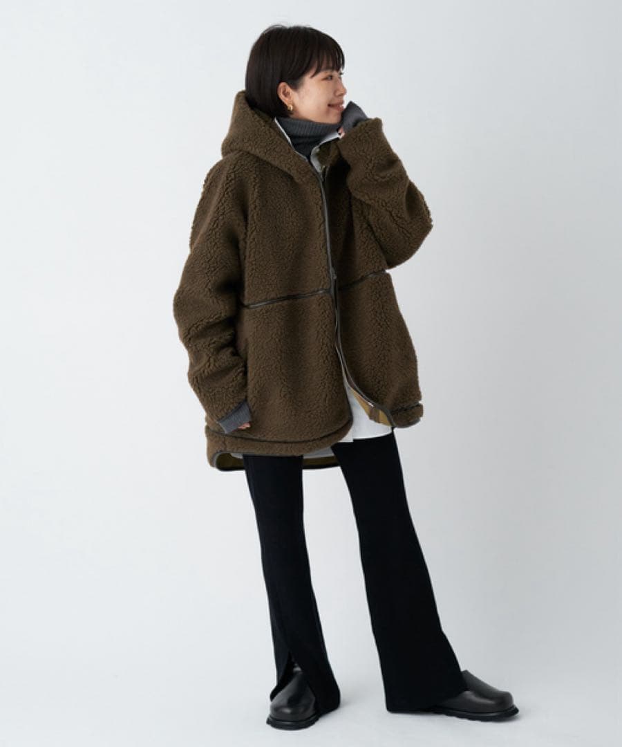 美品！Deuxieme Classe フレアリブパンツ 黒 ドゥーズィエムクラス