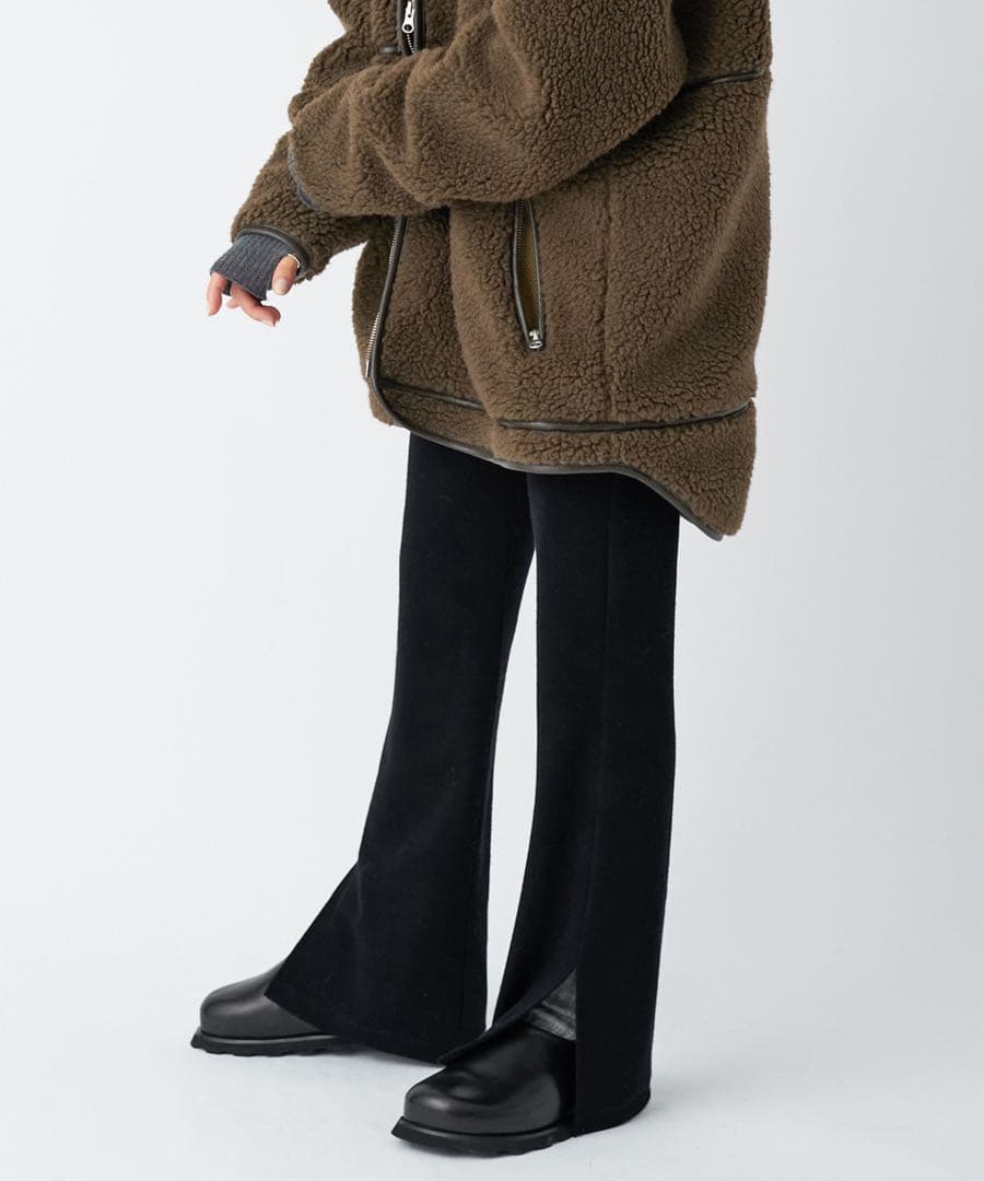 美品！Deuxieme Classe フレアリブパンツ 黒 ドゥーズィエムクラス