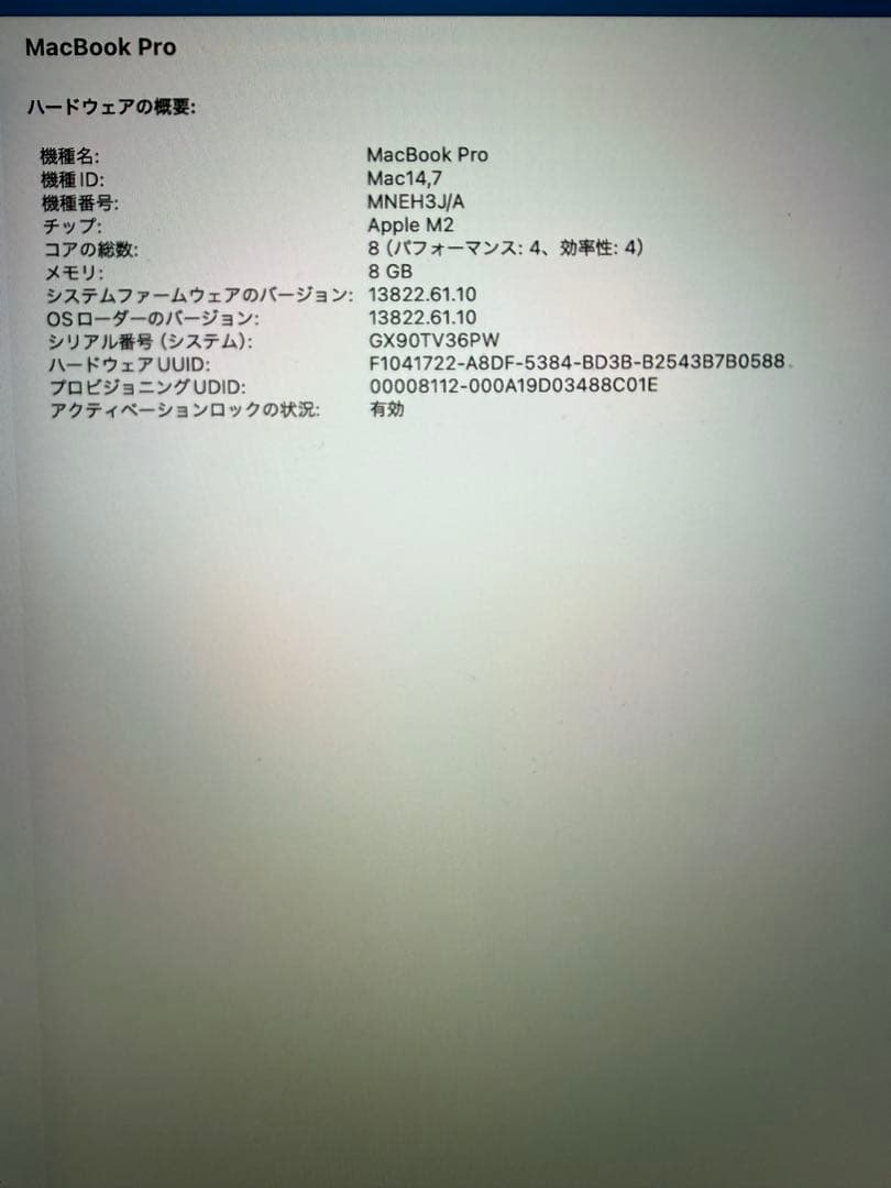 MacBook本体 MacBook Pro 13inch 8GB 256GBSSD