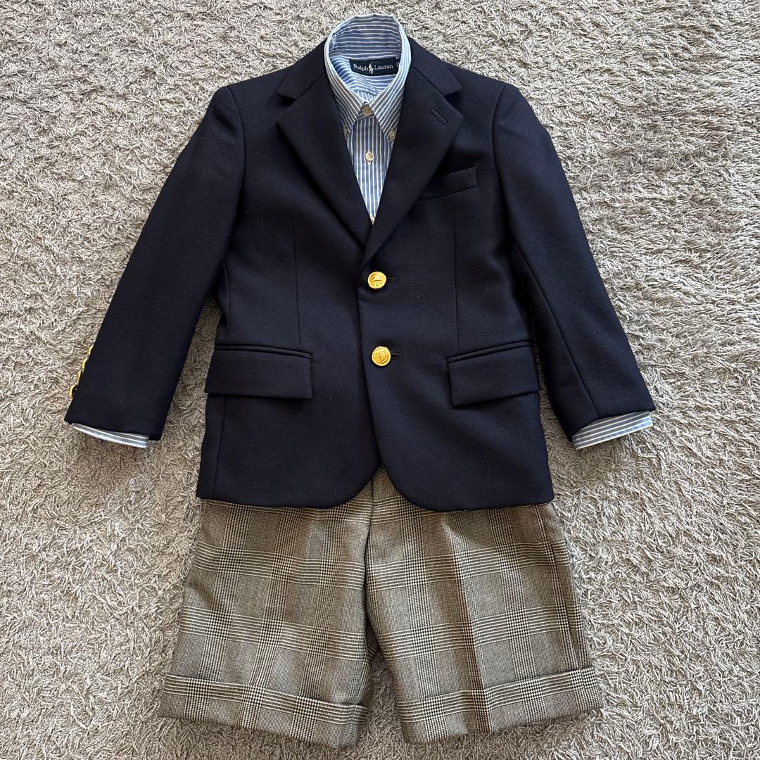【110cm】ラルフローレンフォーマルブレザーとショートパンツ、シャツセット