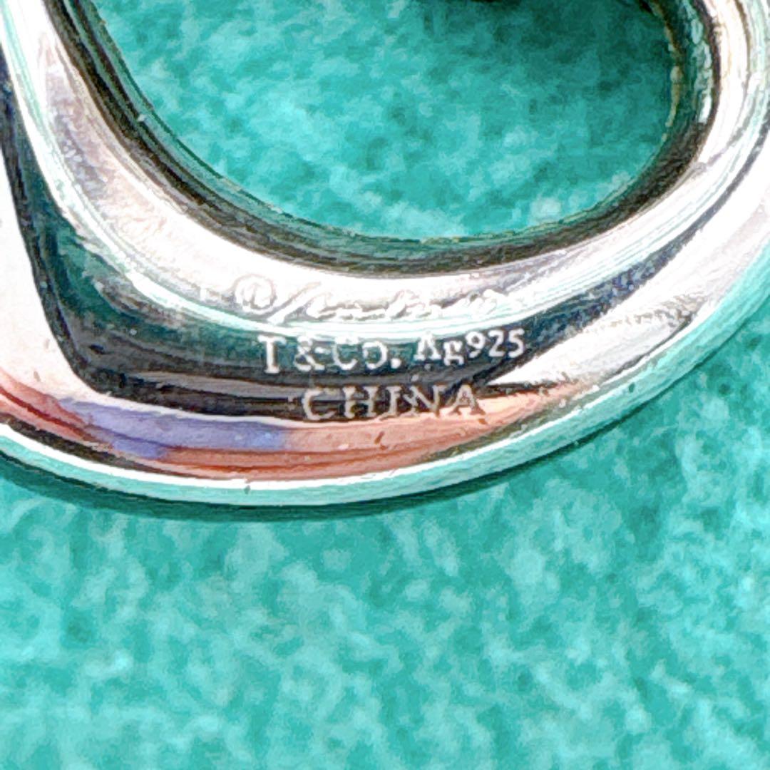 極美品レア ティファニー オープンハート ピアス ブラックジェイド シルバー